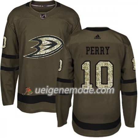 Herren Eishockey Anaheim Ducks Trikot Corey Perry 10 Adidas 2017-2018 Camo Grün Authentic